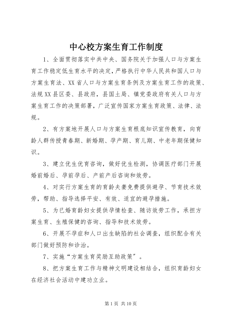 2023年中心校计划生育工作制度.docx_第1页