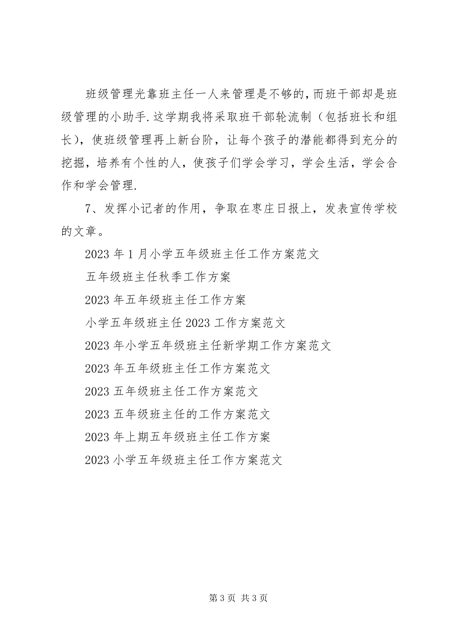 2023年五年级班主任工作计划范例.docx_第3页