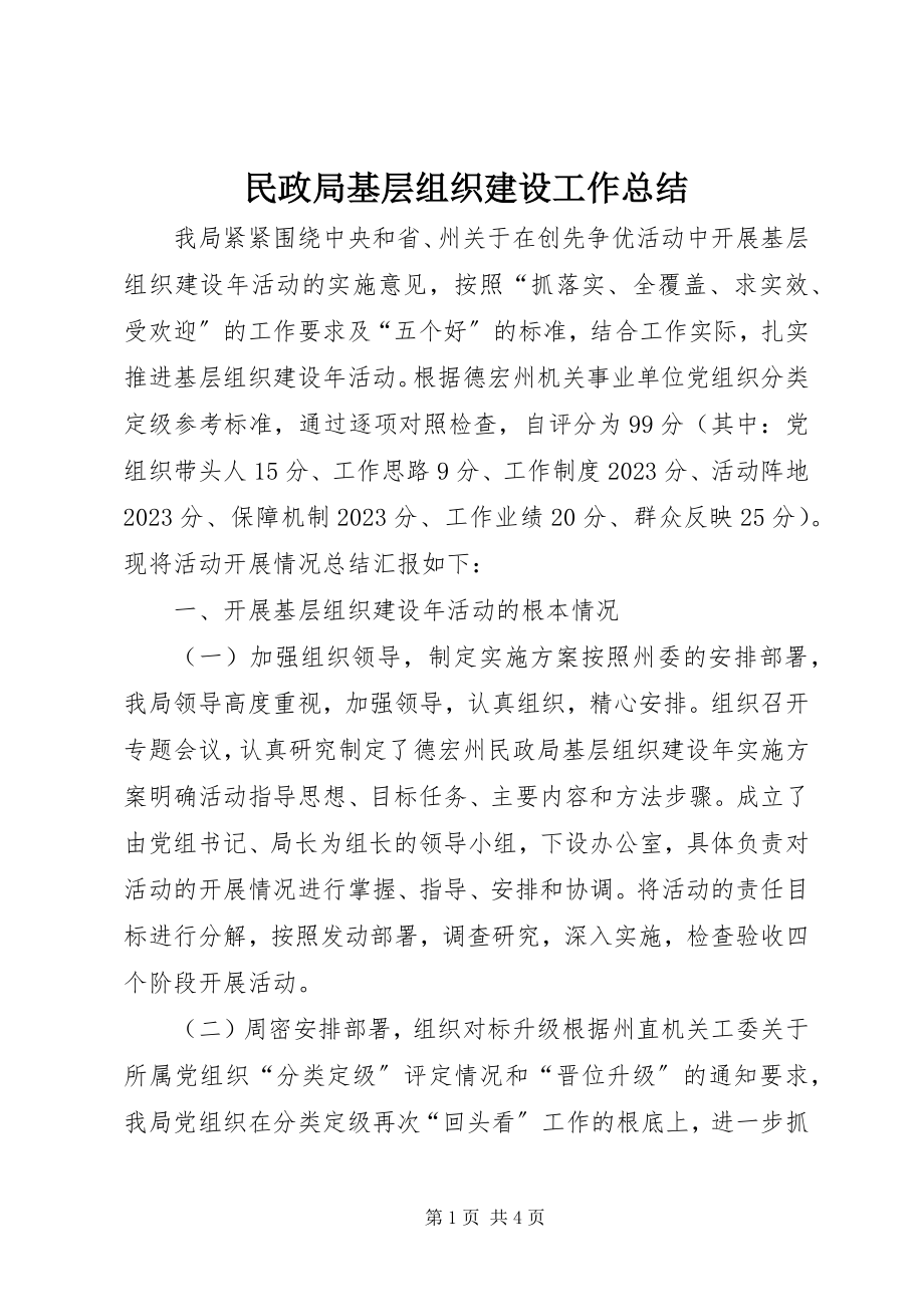 2023年民政局基层组织建设工作总结.docx_第1页