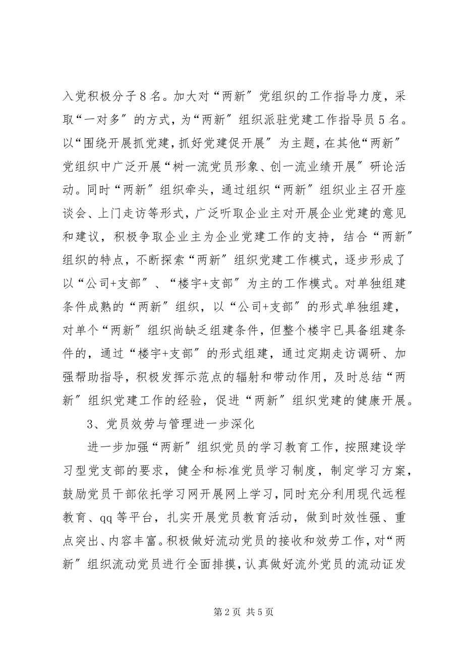 2023年毛纺厂社区两新组织总结.docx_第2页