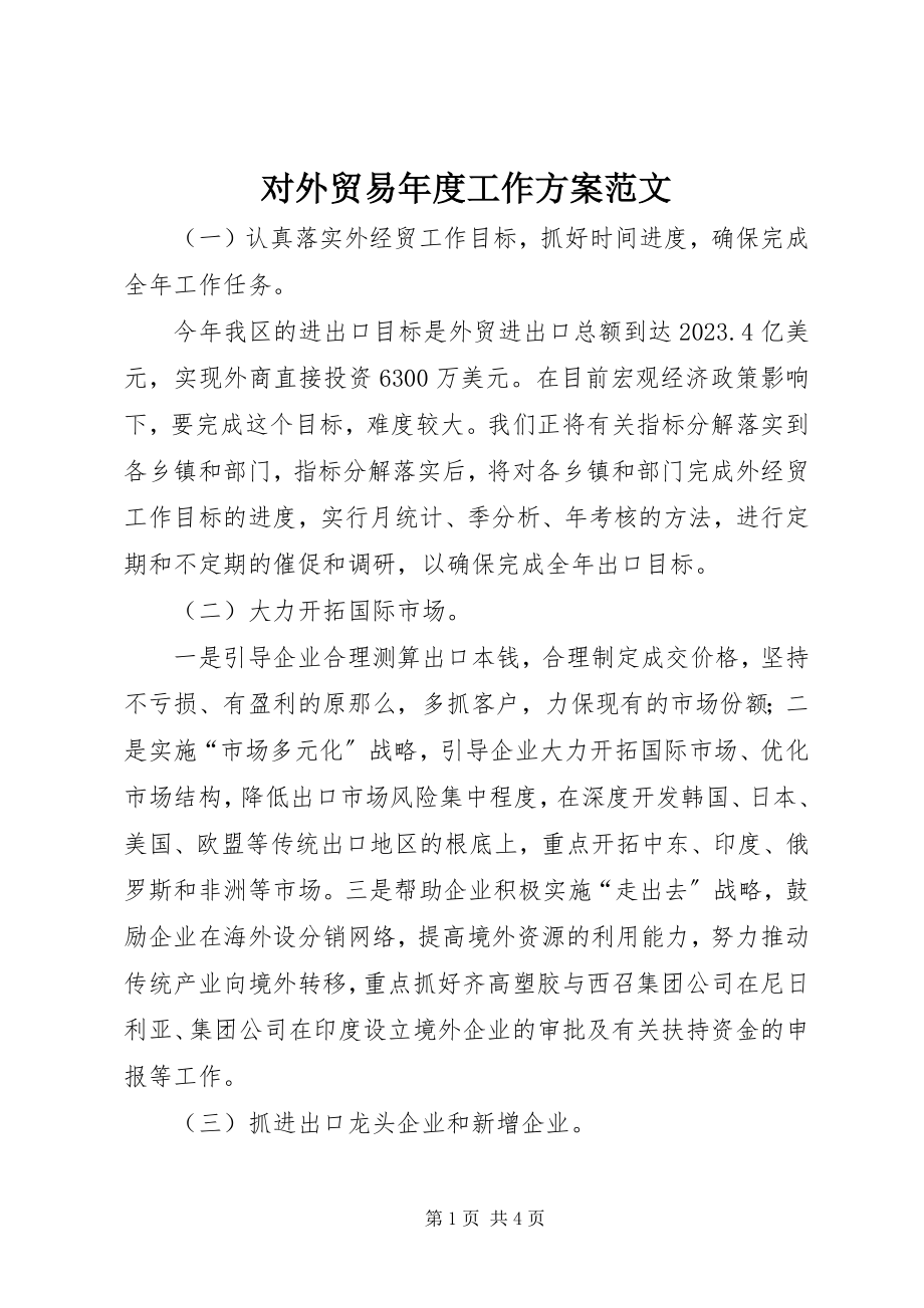 2023年对外贸易年度工作计划2.docx_第1页