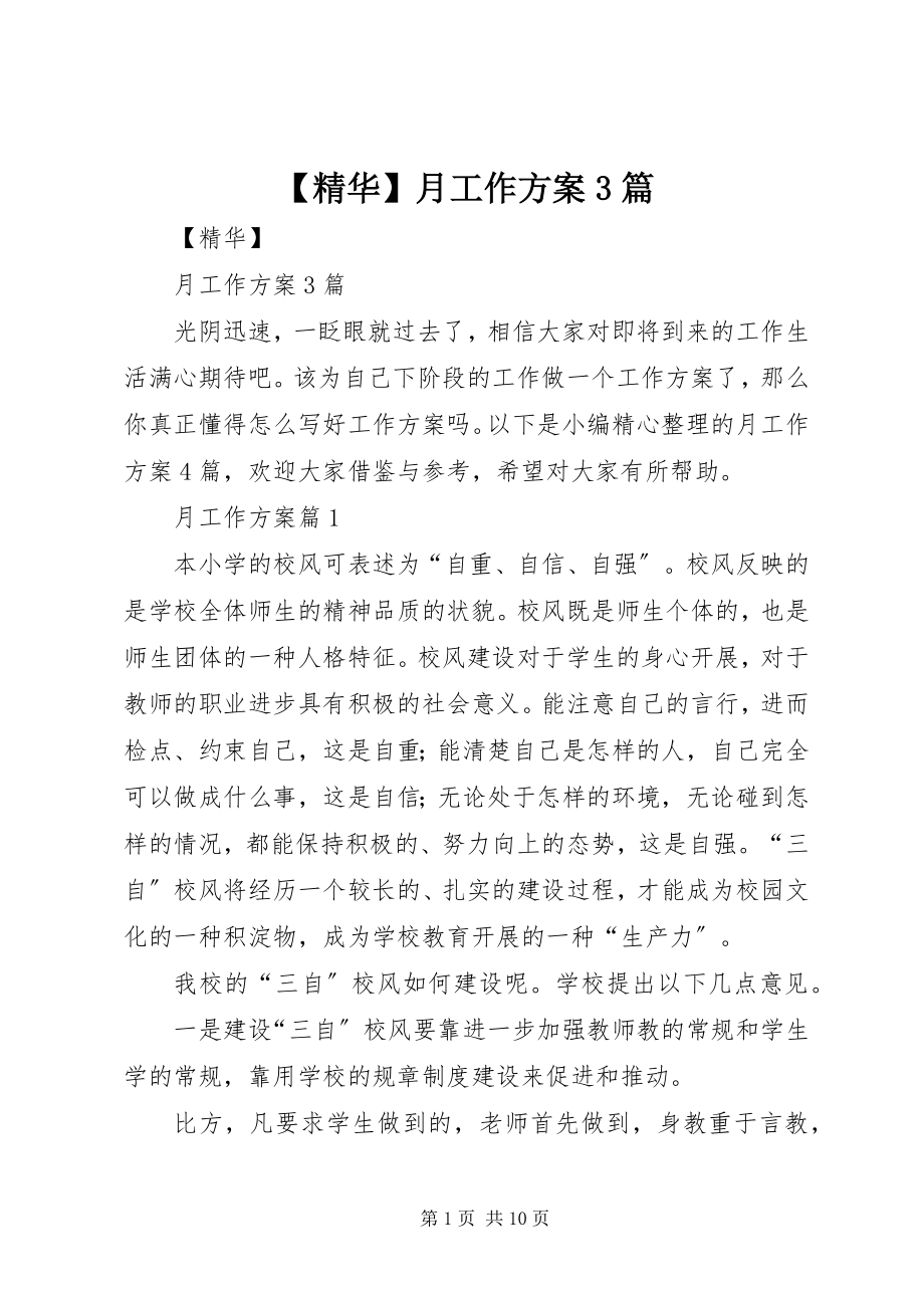 2023年精华月工作计划篇.docx_第1页