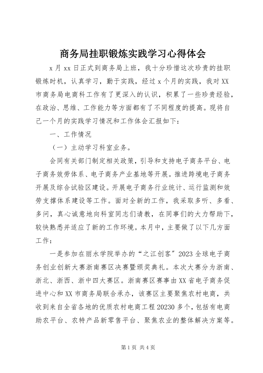 2023年商务局挂职锻炼实践学习心得体会.docx_第1页