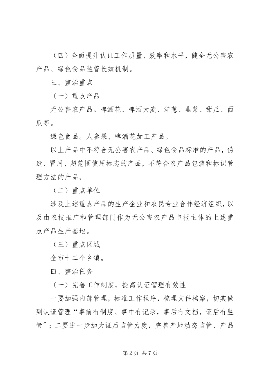 2023年深化无公害农产品绿色食品质量安全专项整治实施方案.docx_第2页