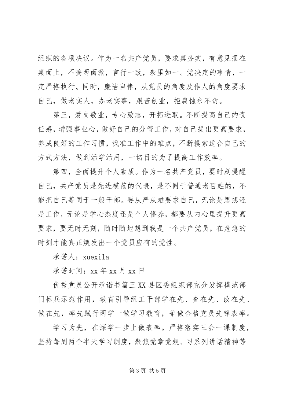 2023年共产优秀党员公开承诺书.docx_第3页