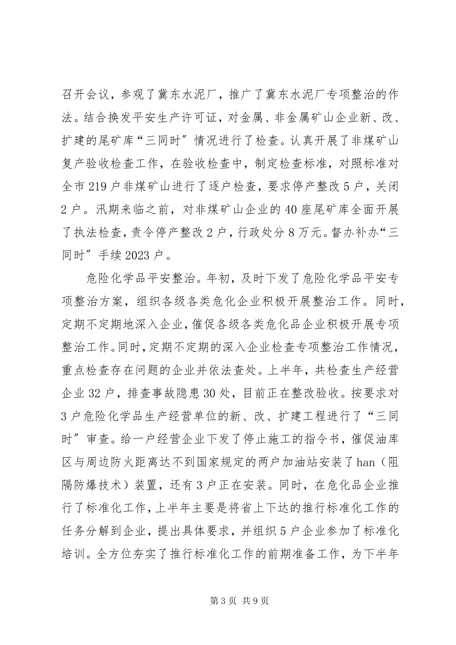 2023年安监局上半年目标任务完成总结新编.docx_第3页