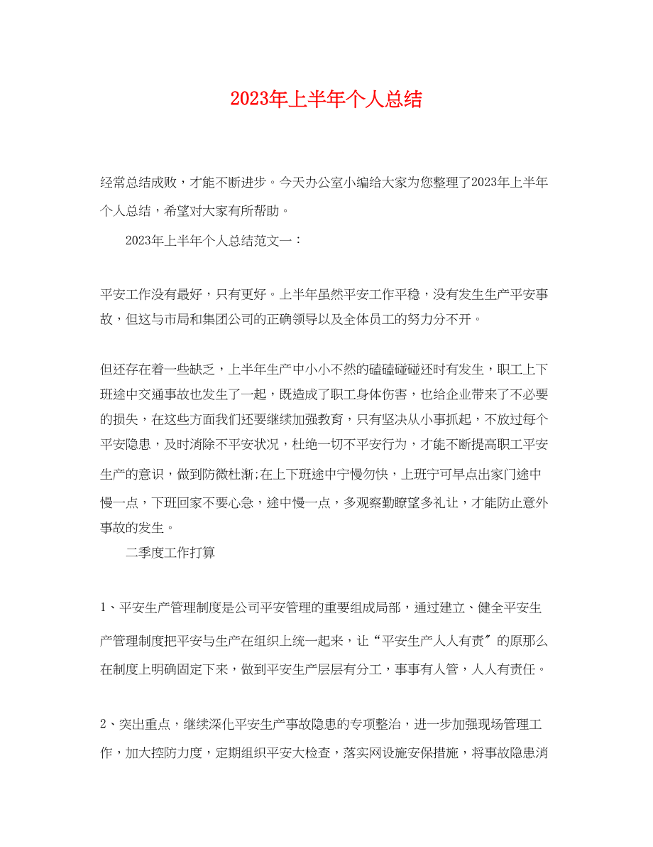 2023年上半个人总结.docx_第1页