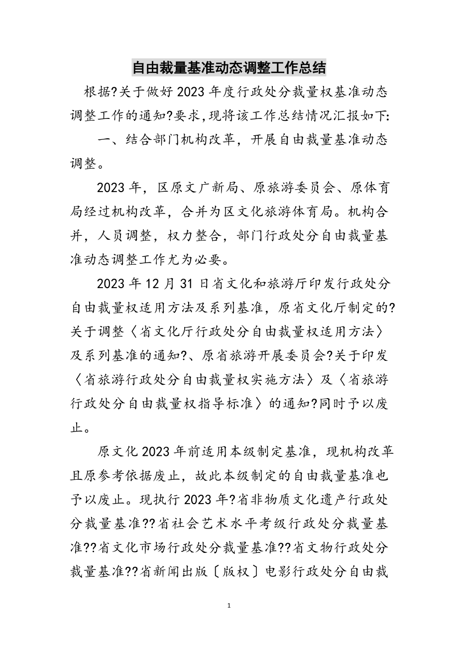 2023年自由裁量基准动态调整工作总结范文.doc_第1页