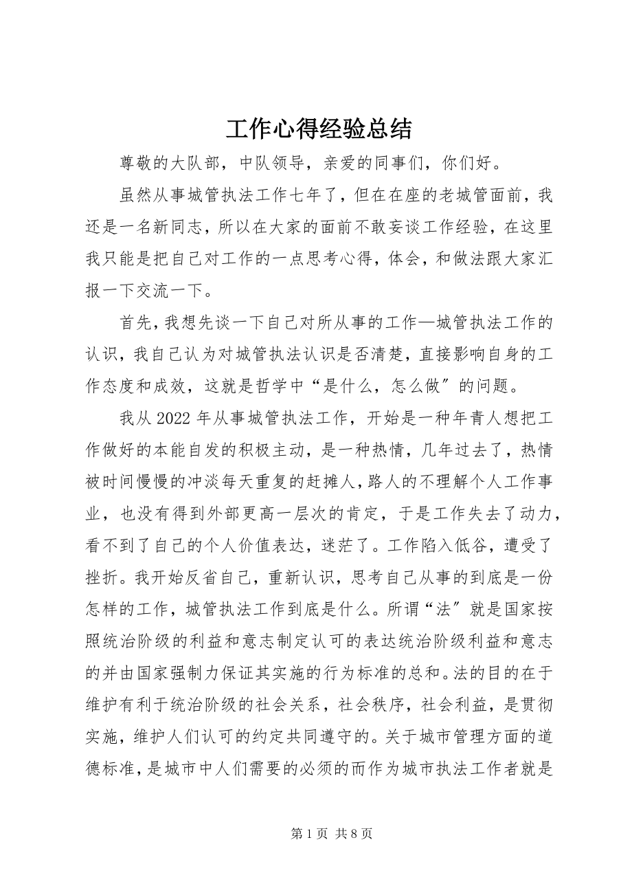 2023年工作心得经验总结.docx_第1页