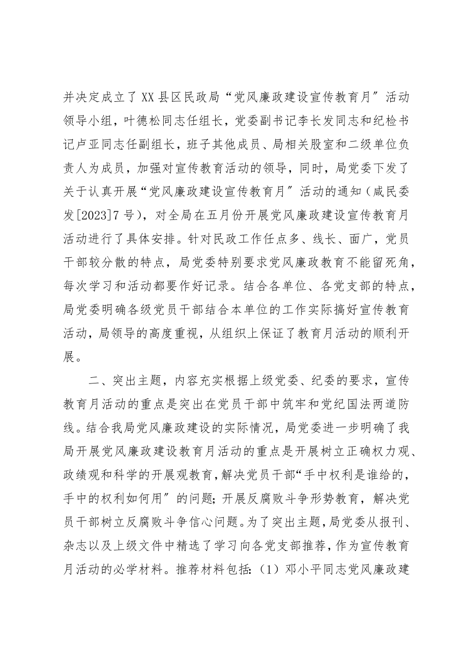 2023年档案局党风廉政建设月活动工作总结新编.docx_第2页