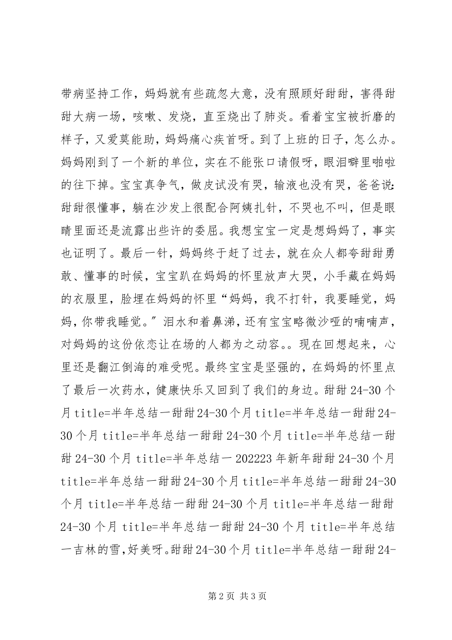 2023年半年总结一甜甜243个月半年工作总结新编.docx_第2页