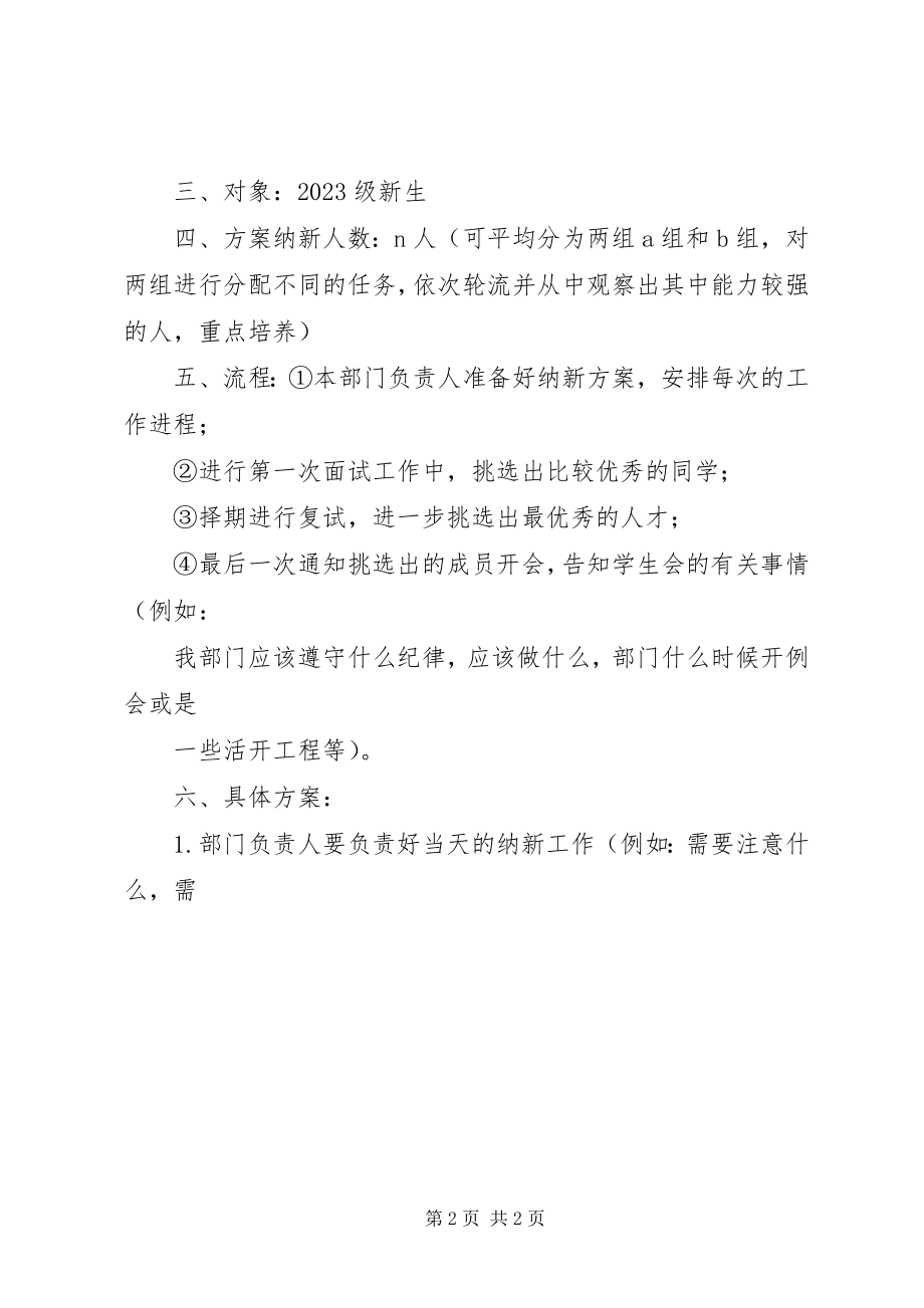 2023年团总支组织部纳新工作计划书.docx_第2页