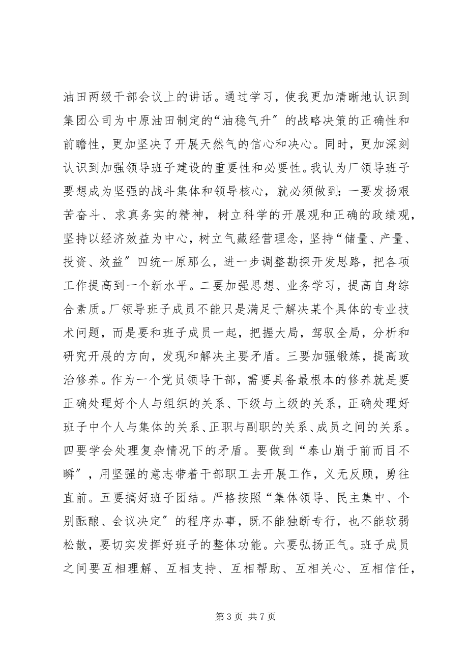 2023年民主生活会学习油田两年级干部会议上的致辞讲话材料.docx_第3页