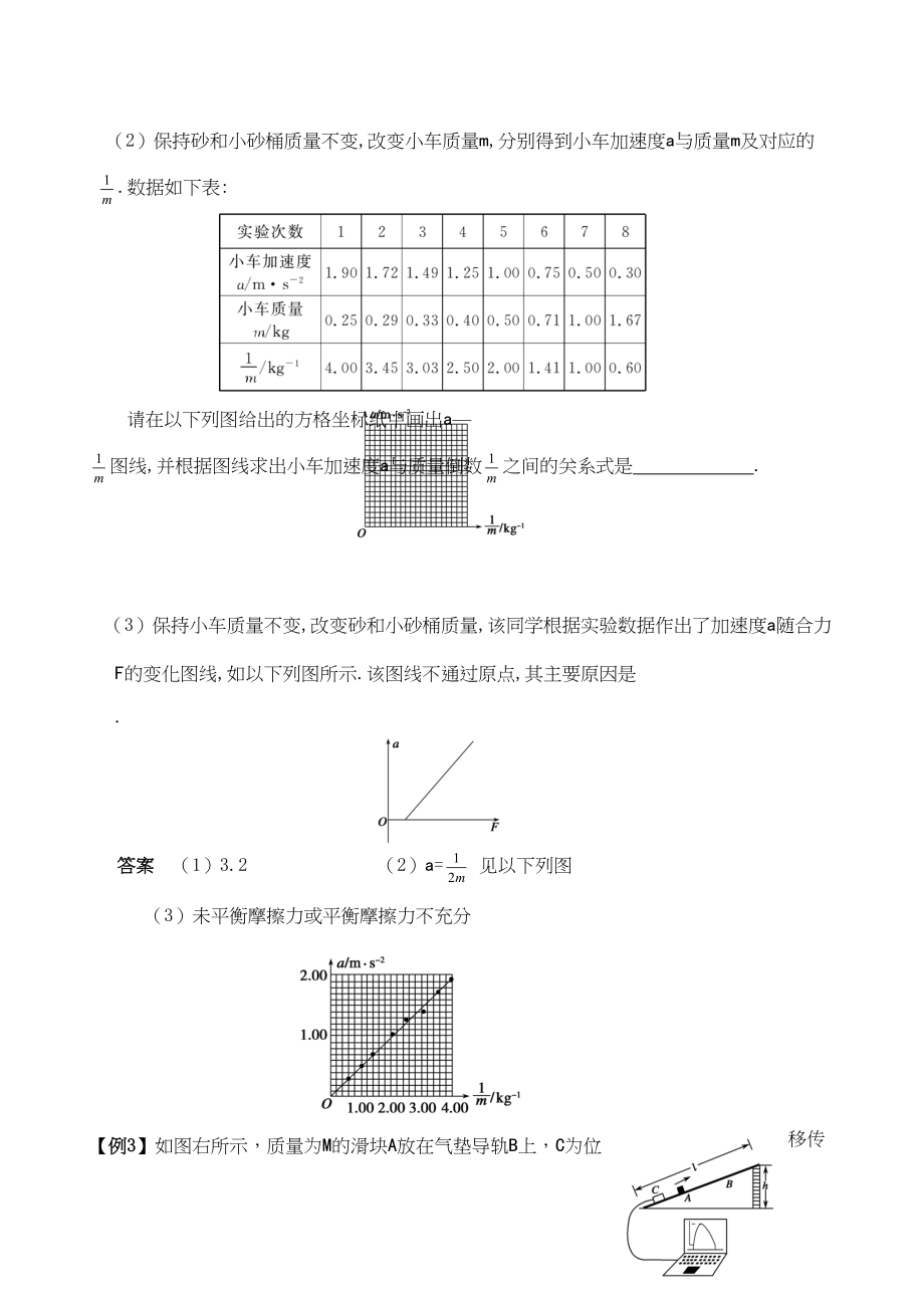 2023年高考物理精品讲练系列学案实验1探究加速度与力质量的关系doc高中物理.docx_第2页