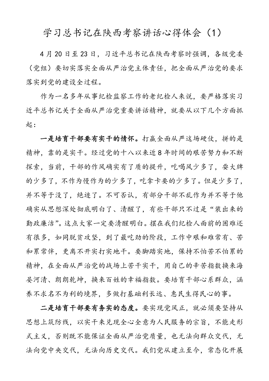 【5篇】学习习近平总书记在陕西考察讲话心得体会（5篇）.doc_第1页