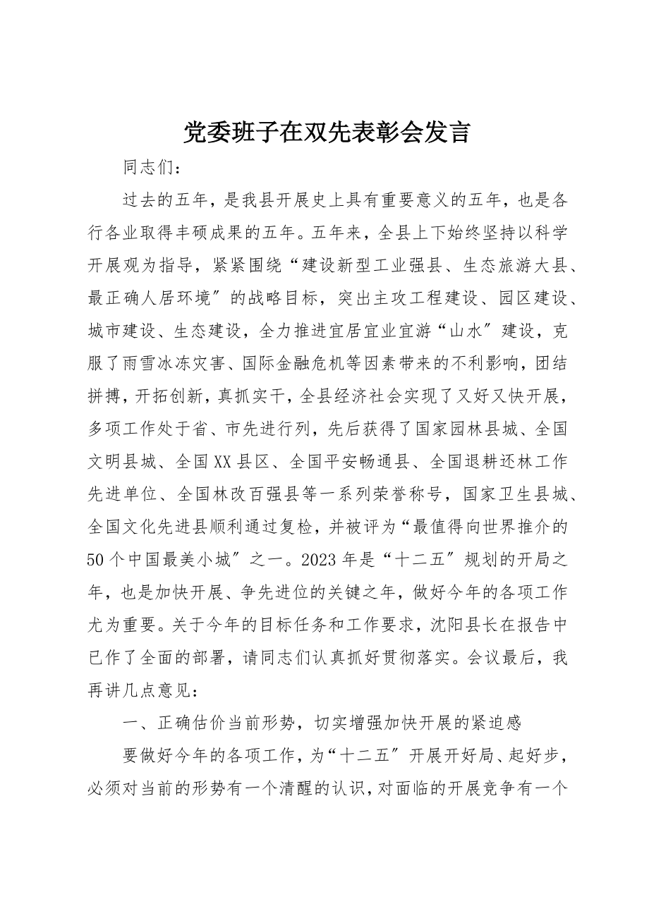 2023年党委班子在双先表彰会讲话.docx_第1页