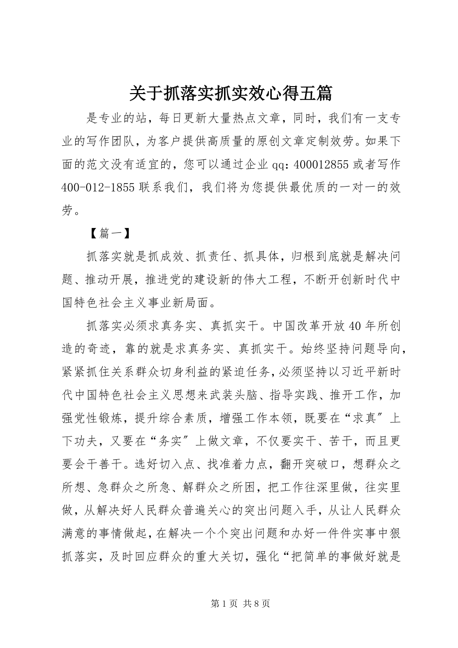 2023年抓落实抓实效心得五篇.docx_第1页