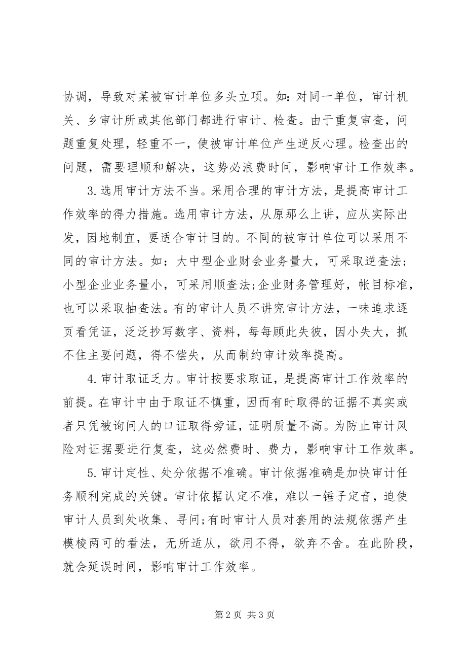 2023年谈影响审计工作效率的因素.docx_第2页