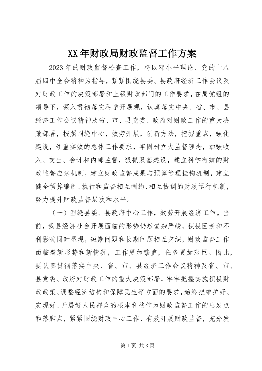 2023年财政局财政监督工作计划.docx_第1页