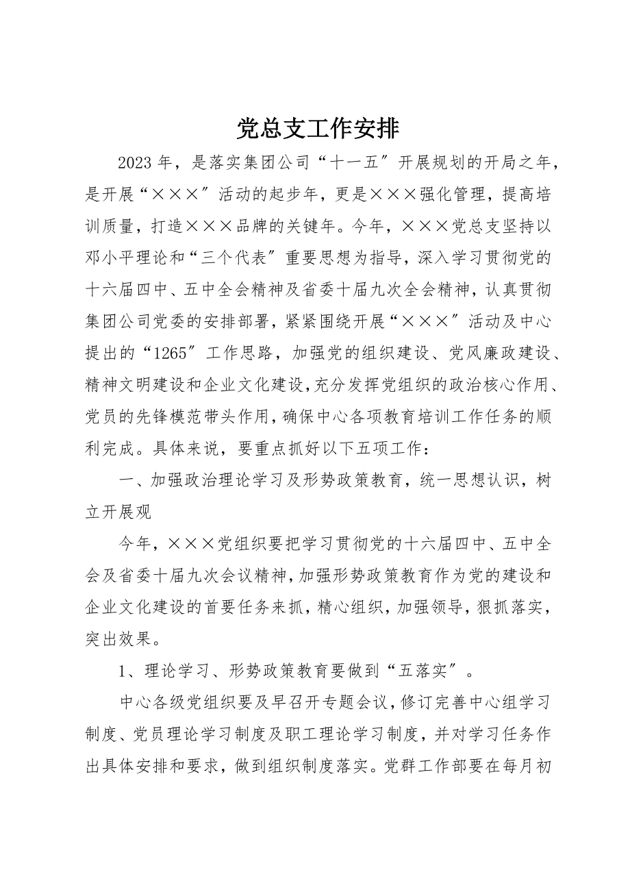 2023年党总支工作安排.docx_第1页