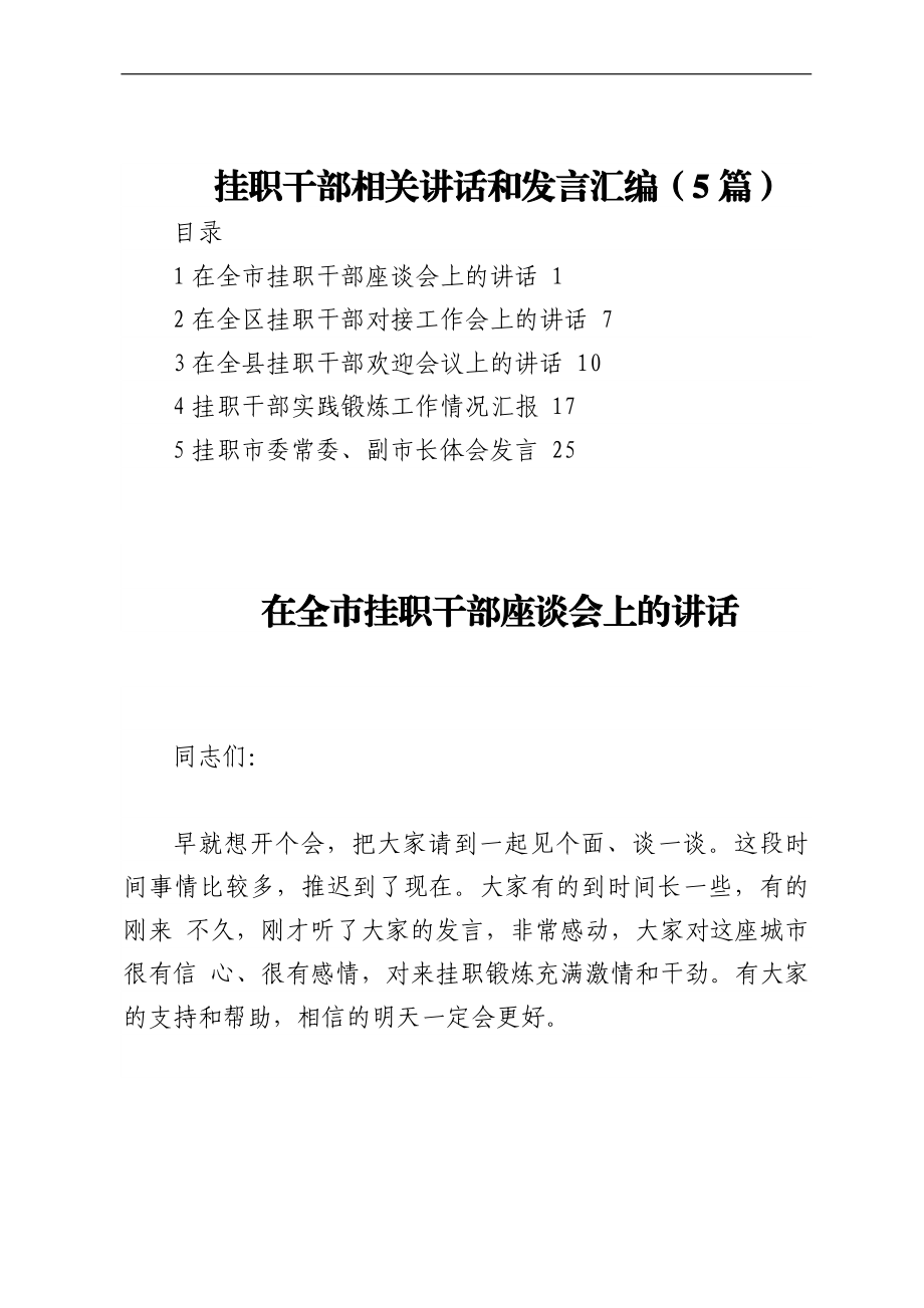 挂职干部相关讲话和发言汇编（5篇）.docx_第1页