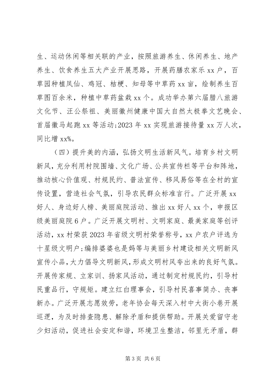 2023年美丽乡村建设度工作总结.docx_第3页