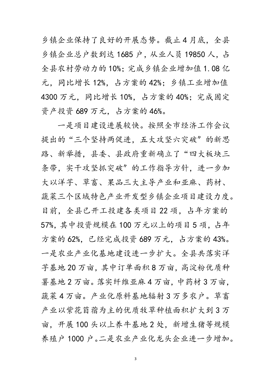 2023年县长在乡镇企业汇报会发言范文.doc_第3页