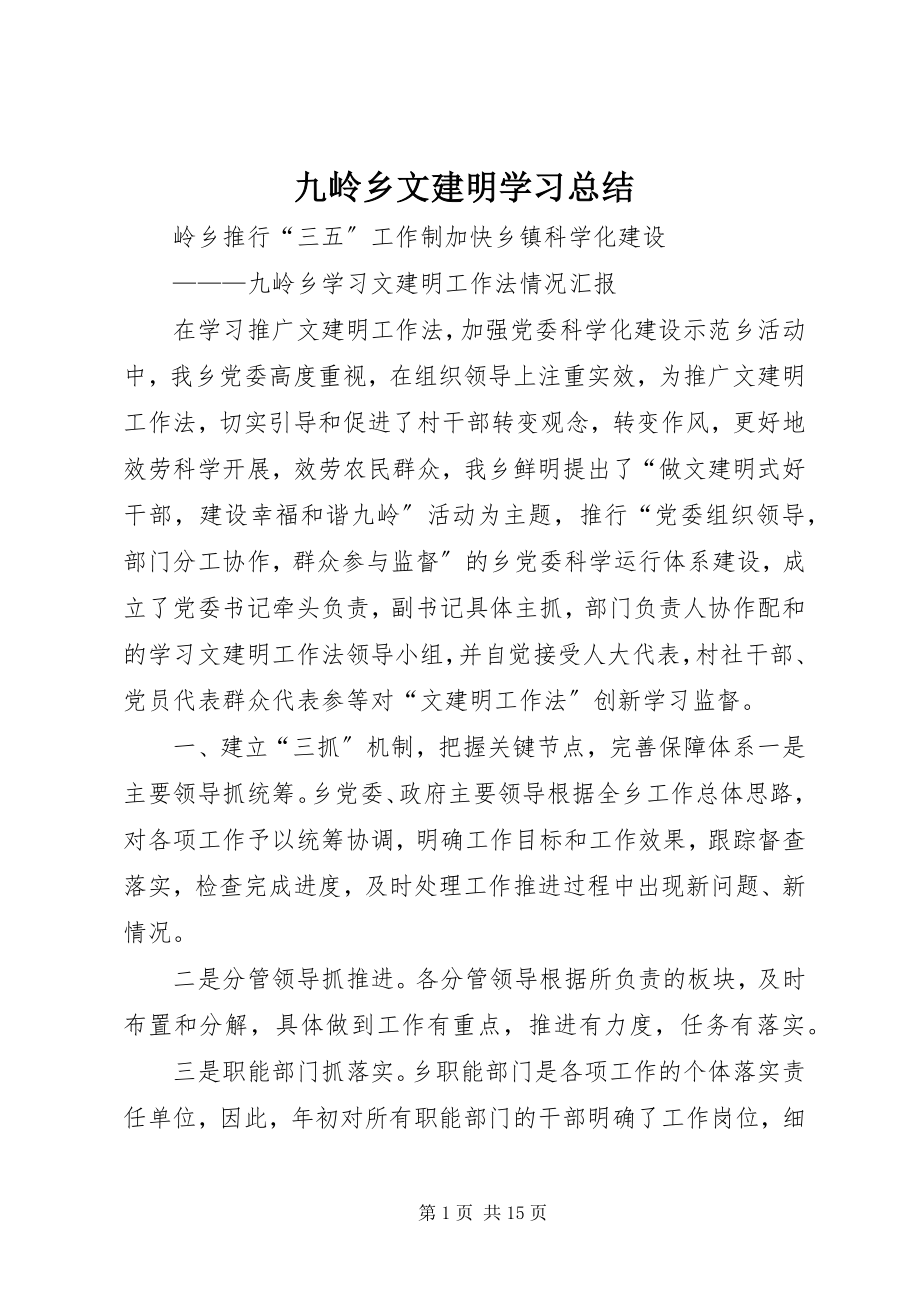 2023年九岭乡文建明学习总结.docx_第1页