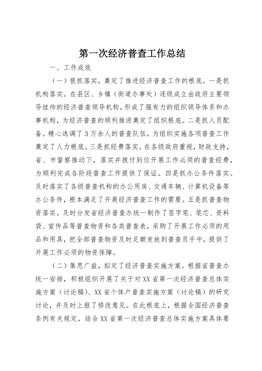 2023年第一次经济普查工作总结新编.docx_第1页