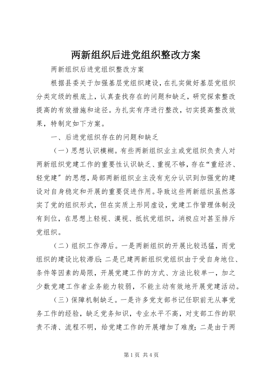 2023年两新组织后进党组织整改方案.docx_第1页