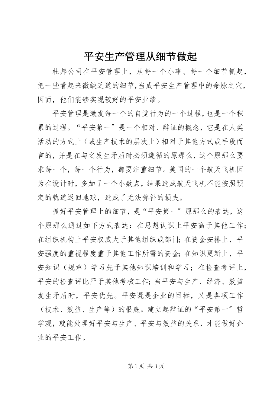 2023年安全生产管理从细节做起新编.docx_第1页