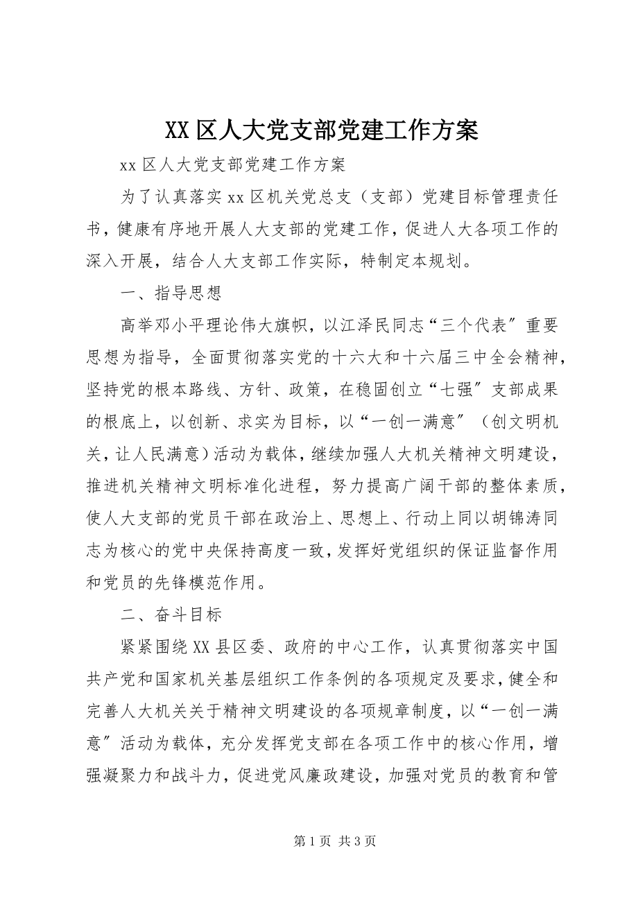 2023年XX区人大党支部党建工作计划新编.docx_第1页