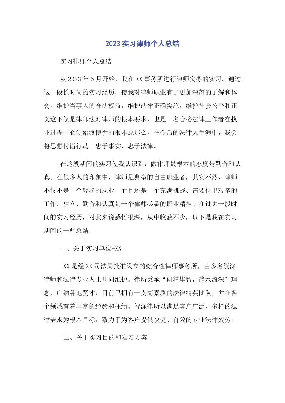 2023年实习律师个人总结.docx_第1页