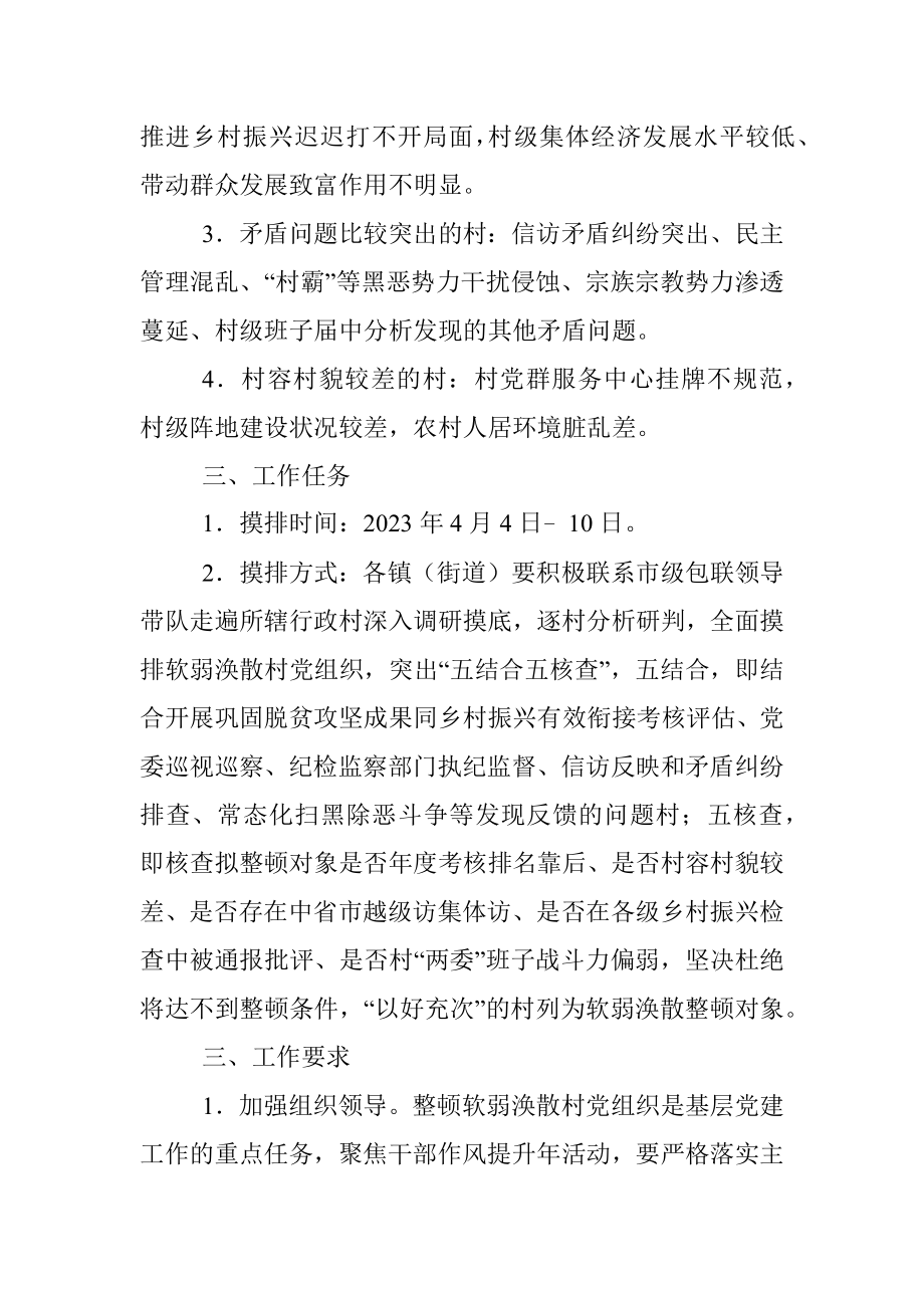 2023年关于做好软弱涣散村党组织排查工作的实施方案.docx_第2页