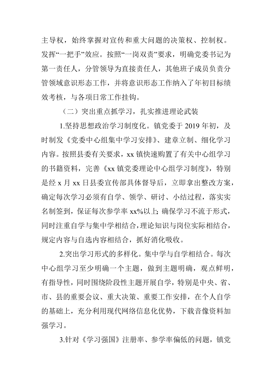 2019年度意识形态工作总结（镇乡）.docx_第2页