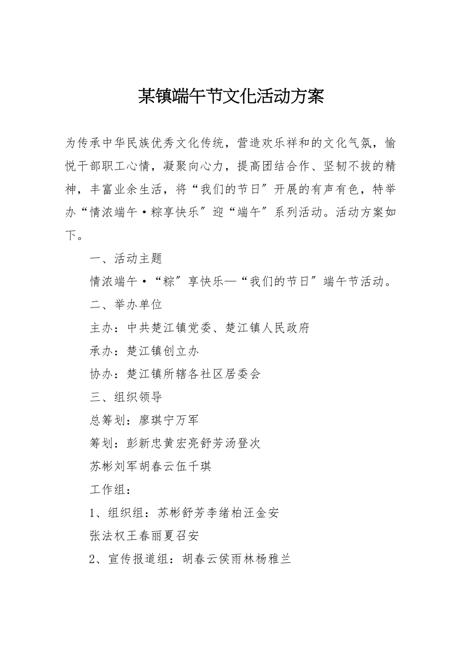 2023年某镇端午节文化活动方案.doc_第1页