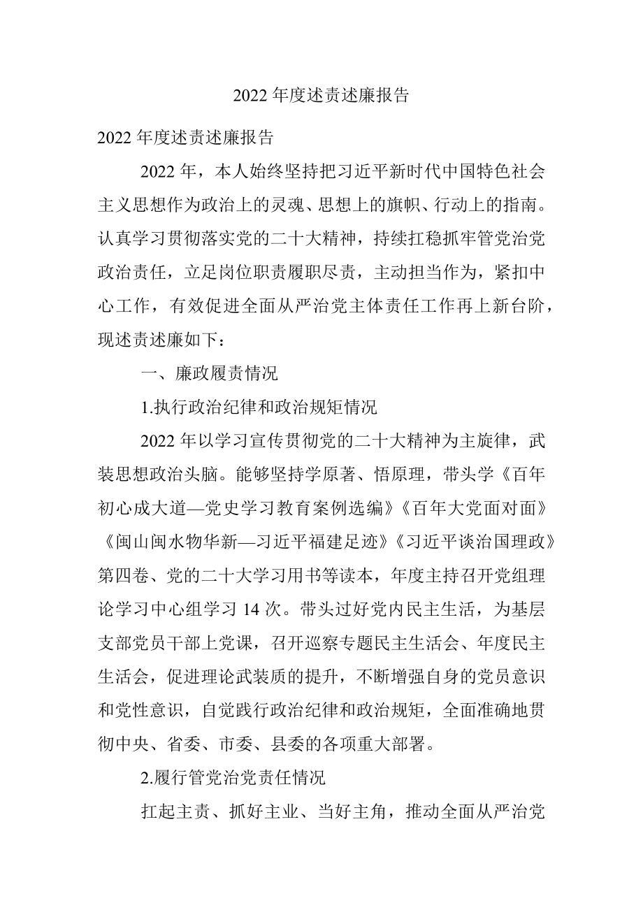 2022年度述责述廉报告.docx_第1页