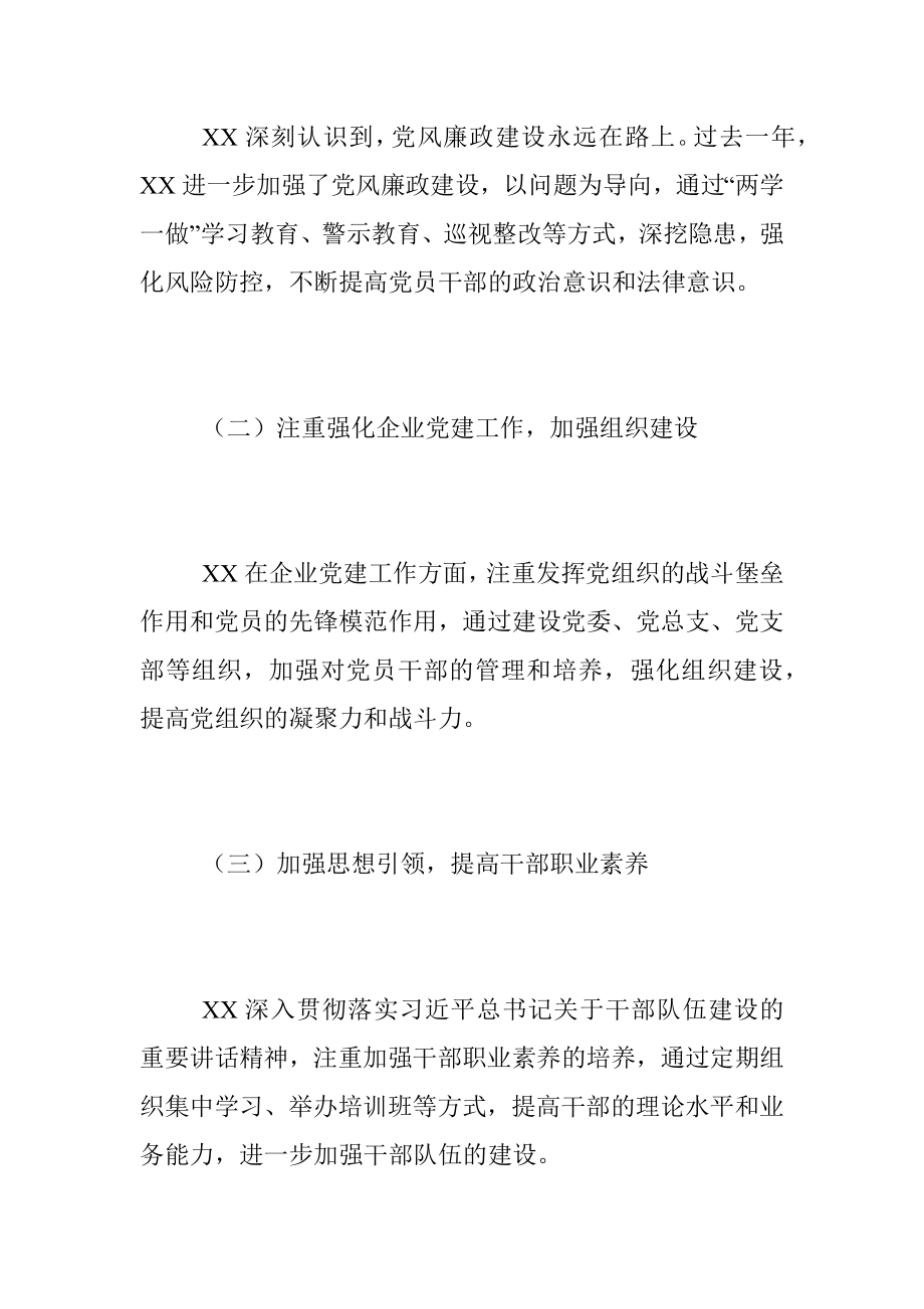 20XX年度公司党组书记述职述德述廉报告.docx_第2页