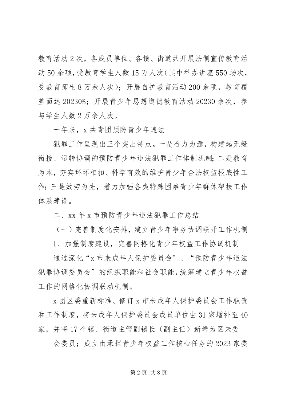 2023年团委预防青少年违法犯罪工作总结.docx_第2页