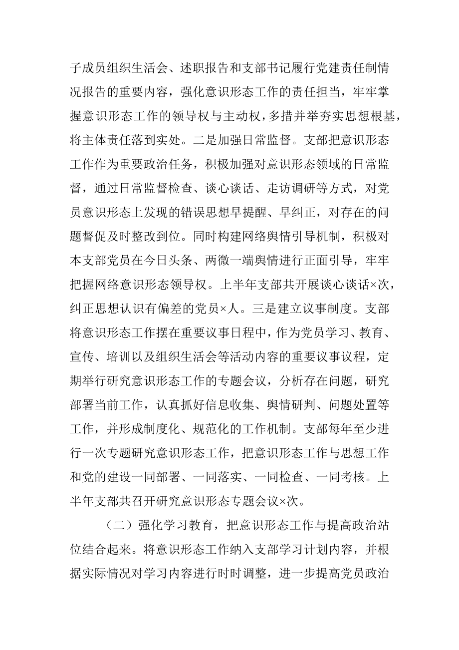 2021年上半年党支部意识形态工作分析研判情况报告.docx_第2页