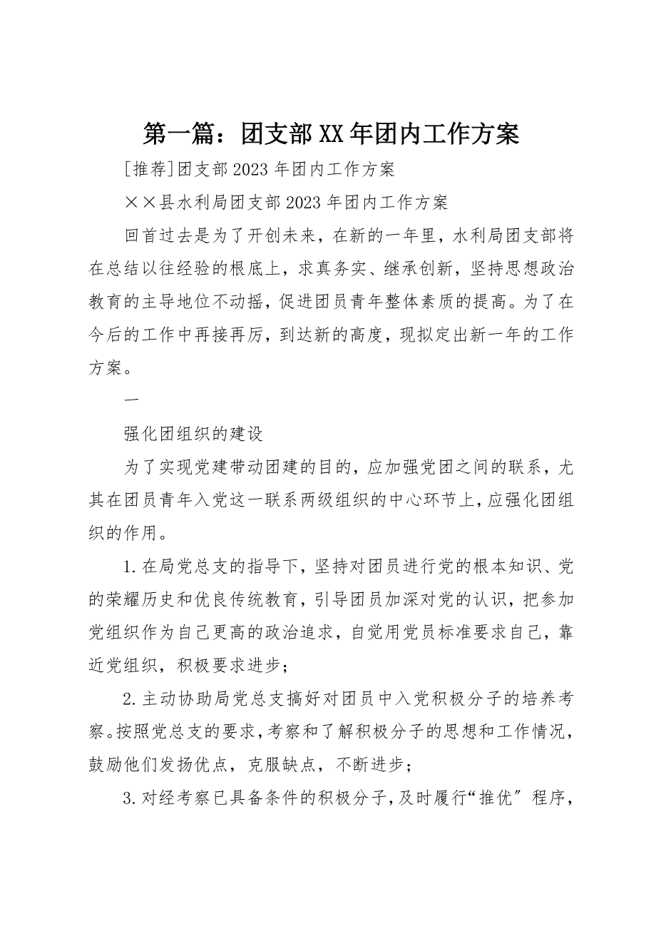 2023年xx团支部某年团内工作计划新编.docx_第1页