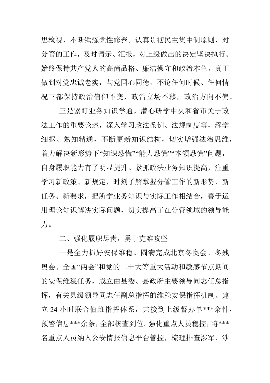 X政法委书记202X年度述职述廉报告.docx_第2页