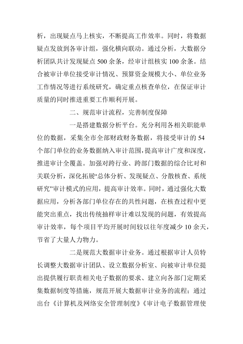 XX市审计局大数据工作创新交流材料.docx_第2页