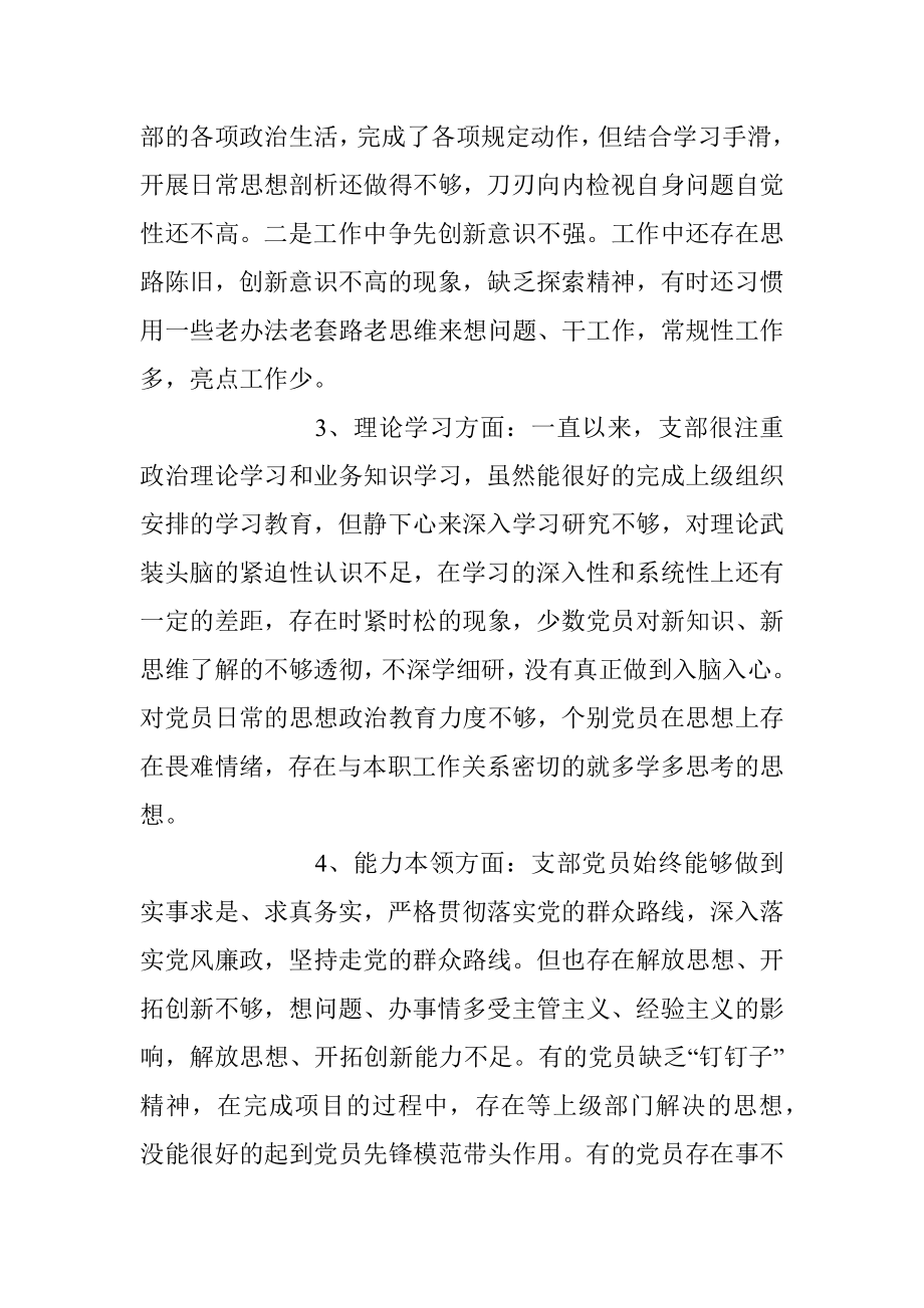 202X年度组织生活会党支部对照检查情况汇报.docx_第2页