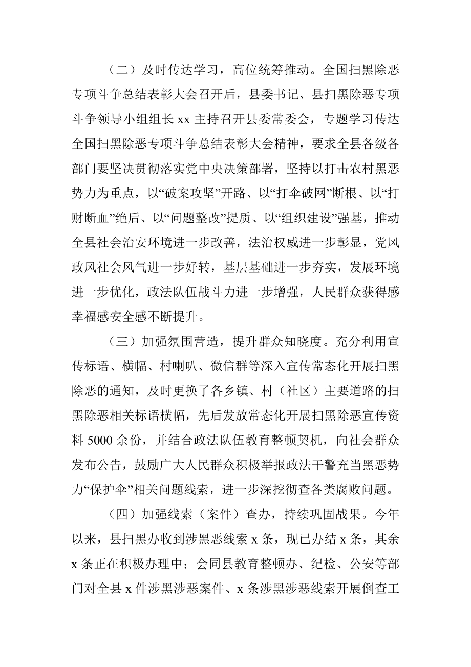 2021年上半年全县扫黑除恶工作总结.docx_第2页