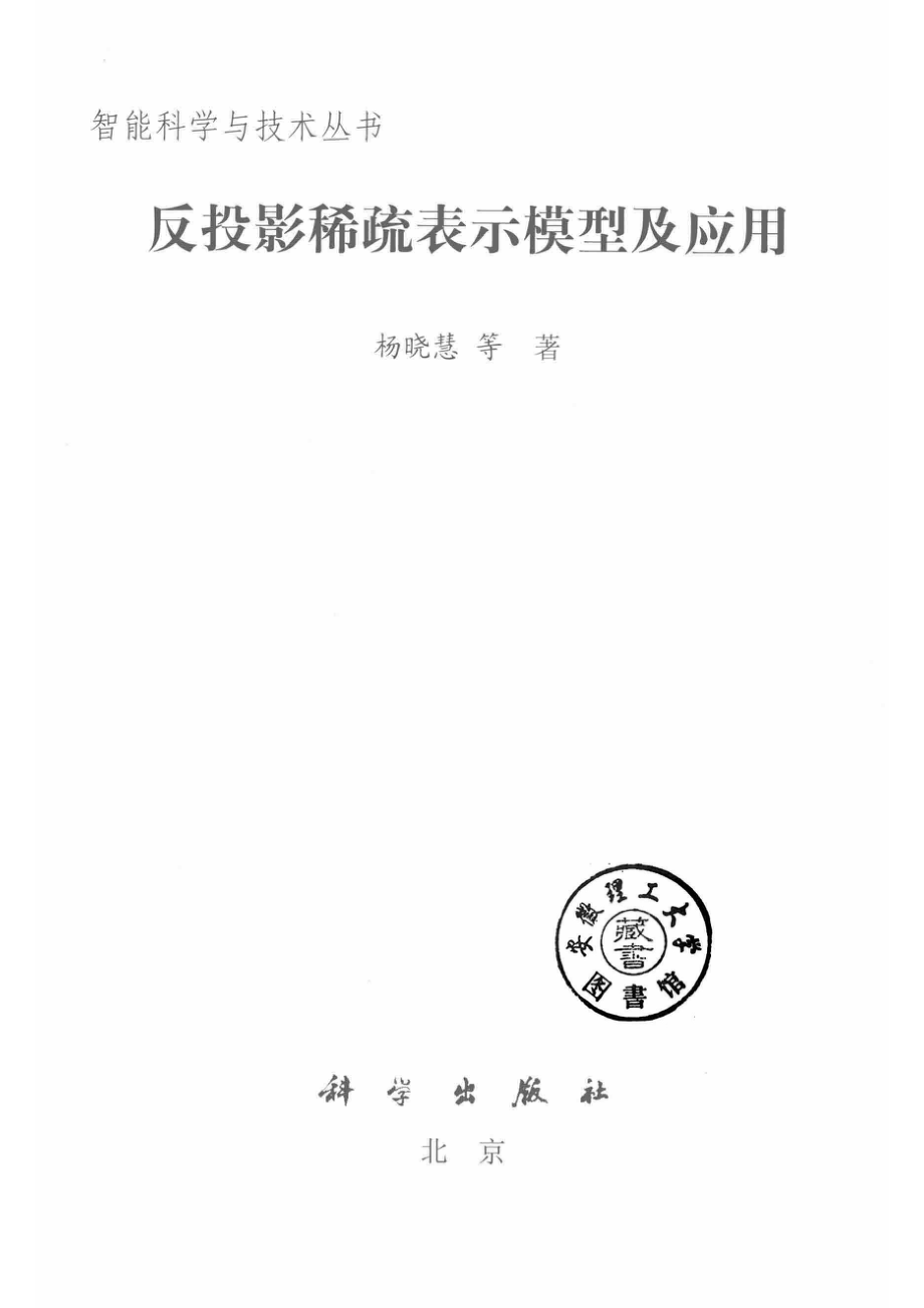 反投影稀疏表示模型及应用_杨晓慧等著.pdf_第2页