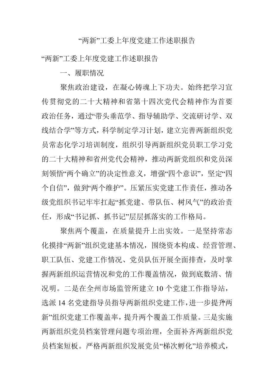 “两新”工委上年度党建工作述职报告.docx_第1页