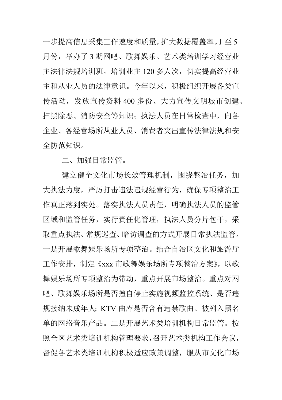 xxx市文化旅游体育广电局上半年文化市场综合执法工作总结.docx_第2页