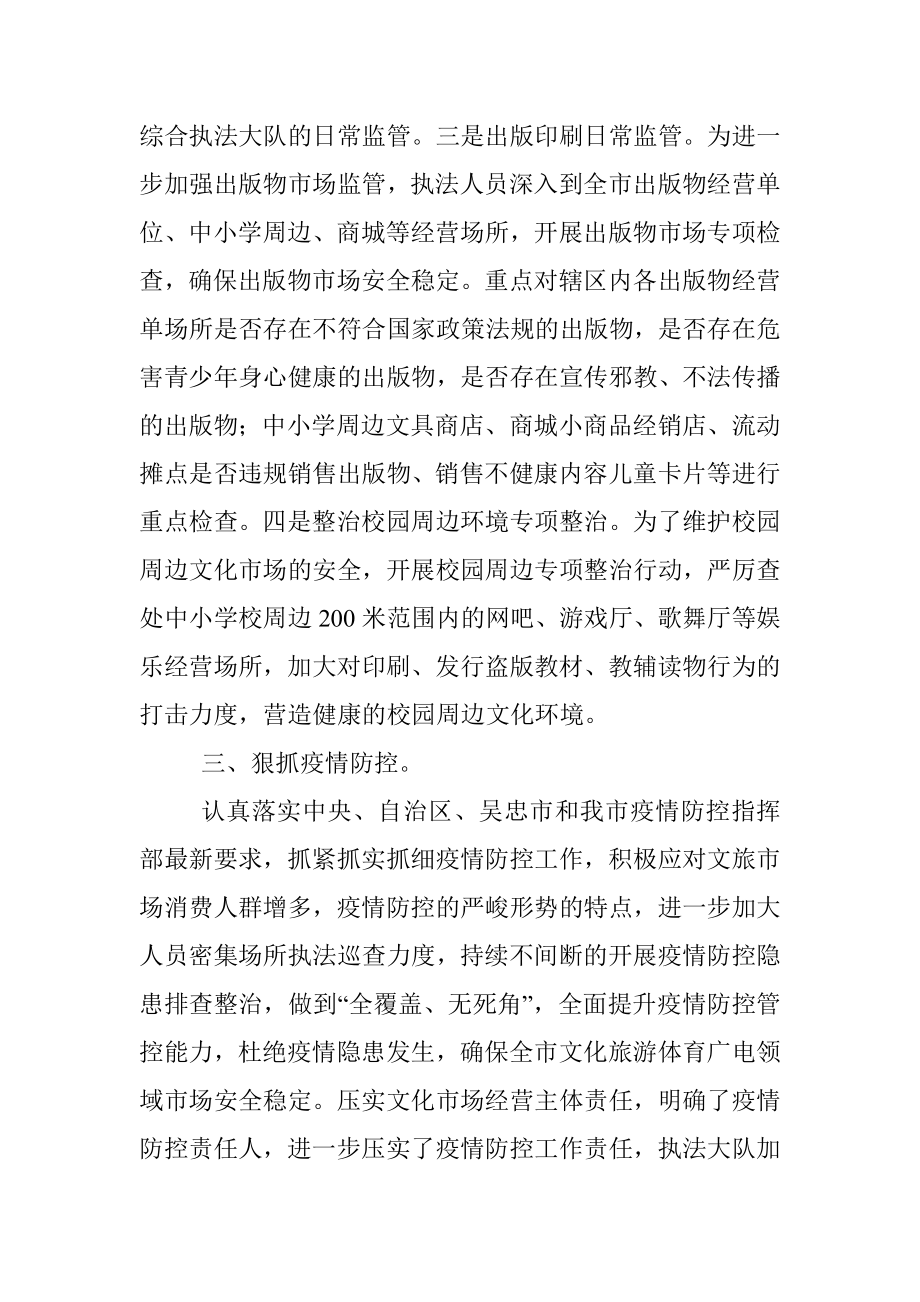 xxx市文化旅游体育广电局上半年文化市场综合执法工作总结.docx_第3页