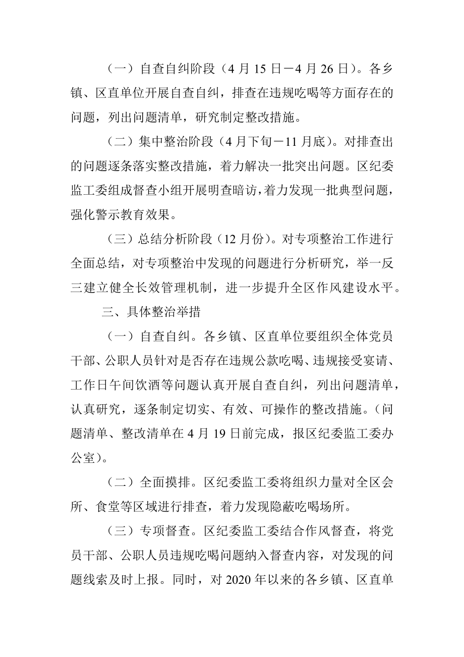 2023年关于XX区整治违规吃喝问题专项行动方案.docx_第2页